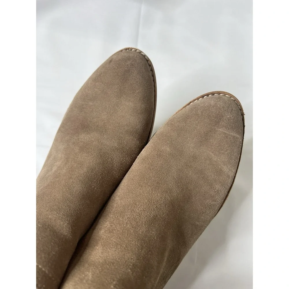 Steve Madden Tobii Suede Taupe Leather‎ Ankle Boho Booties Boots Side Zip Size 8